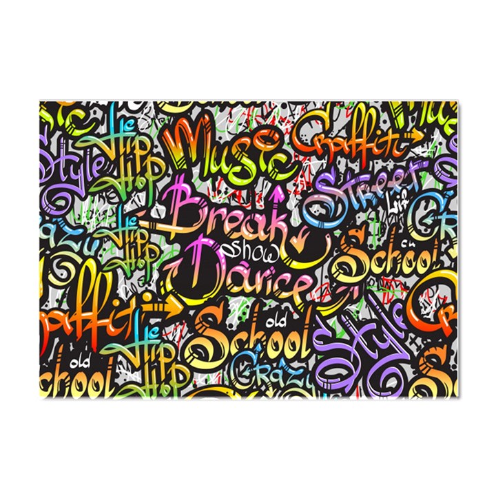 Graffiti Word Seamless Pattern Crystal Sticker (A4)