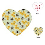 Bees Pattern Honey Bee Bug Honeycomb Honey Beehive Playing Cards Single Design (Heart) Front