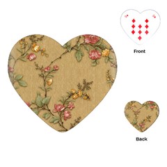 Flowers, Branches, Desenho, Edge, Leaves Playing Cards Single Design (heart)