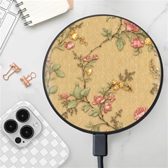 Flowers, Branches, Desenho, Edge, Leaves Wireless Fast Charger(black) by kyorashop23