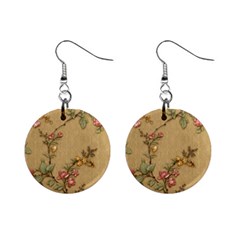 Flowers, Branches, Desenho, Edge, Leaves Mini Button Earrings by kyorashop23