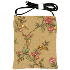 Flowers, Branches, Desenho, Edge, Leaves Shoulder Sling Bag by kyorashop23