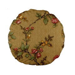 Flowers, Branches, Desenho, Edge, Leaves Standard 15  Premium Round Cushions by kyorashop23