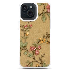 Flowers, Branches, Desenho, Edge, Leaves Iphone 15 Plus Tpu Uv Print Case