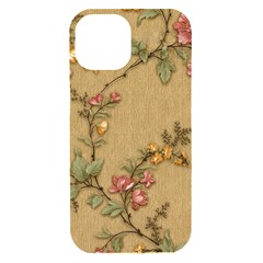 Flowers, Branches, Desenho, Edge, Leaves Iphone 15 Black Uv Print Pc Hardshell Case by kyorashop23