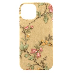 Flowers, Branches, Desenho, Edge, Leaves Iphone 15 Black Uv Print Pc Hardshell Case