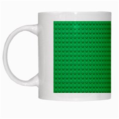 Green Lego Texture, Lego Background, Lego Texture, Green White Mug by kyorashop23