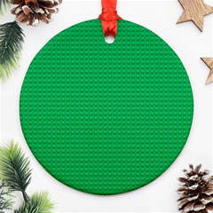 Green Lego Texture, Lego Background, Lego Texture, Green Round Ornament (two Sides)