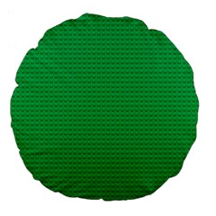 Green Lego Texture, Lego Background, Lego Texture, Green Large 18  Premium Flano Round Cushions by kyorashop23