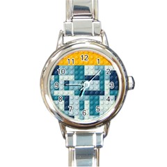 Lego, Background, Dots Round Italian Charm Watch by kyorashop23