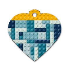 Lego, Background, Dots Dog Tag Heart (two Sides)