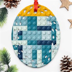 Lego, Background, Dots Oval Filigree Ornament (two Sides)