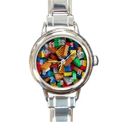 Lego, Toy Block, Colorfulness, Kids Round Italian Charm Watch by kyorashop23