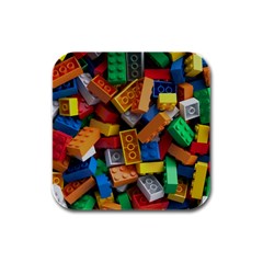 Lego, Toy Block, Colorfulness, Kids Rubber Square Coaster (4 Pack) by kyorashop23