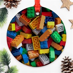 Lego, Toy Block, Colorfulness, Kids Round Ornament (two Sides)