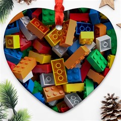 Lego, Toy Block, Colorfulness, Kids Heart Ornament (two Sides)