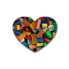 Lego, Toy Block, Colorfulness, Kids Rubber Coaster (heart) by kyorashop23