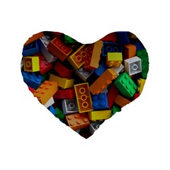 Lego, Toy Block, Colorfulness, Kids Standard 16  Premium Heart Shape Cushions by kyorashop23