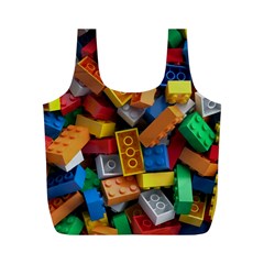 Lego, Toy Block, Colorfulness, Kids Full Print Recycle Bag (m) by kyorashop23