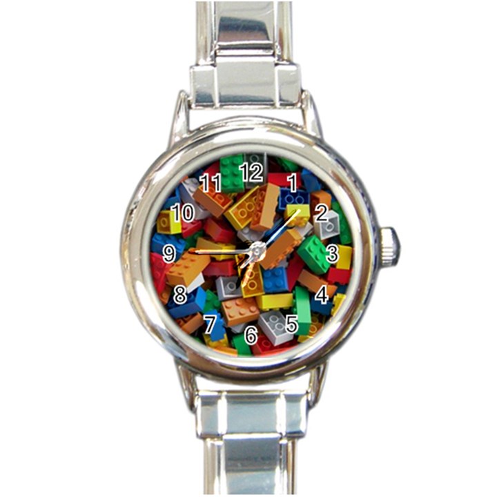 Lego, Toy Block, Colorfulness Round Italian Charm Watch