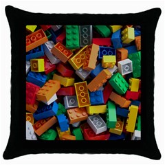 Lego, Toy Block, Colorfulness Throw Pillow Case (black) by kyorashop23