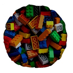 Lego, Toy Block, Colorfulness Large 18  Premium Flano Round Cushions by kyorashop23