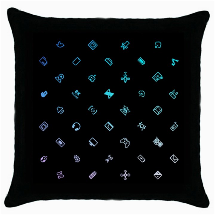 Noice, Dark, Gamer, Games, Gaming, Logo Throw Pillow Case (Black)