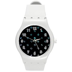 Noice, Dark, Gamer, Games, Gaming, Logo Round Plastic Sport Watch (M)