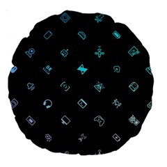 Noice, Dark, Gamer, Games, Gaming, Logo Large 18  Premium Round Cushions