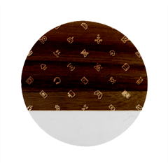 Noice, Dark, Gamer, Games, Gaming, Logo Marble Wood Coaster (Round)