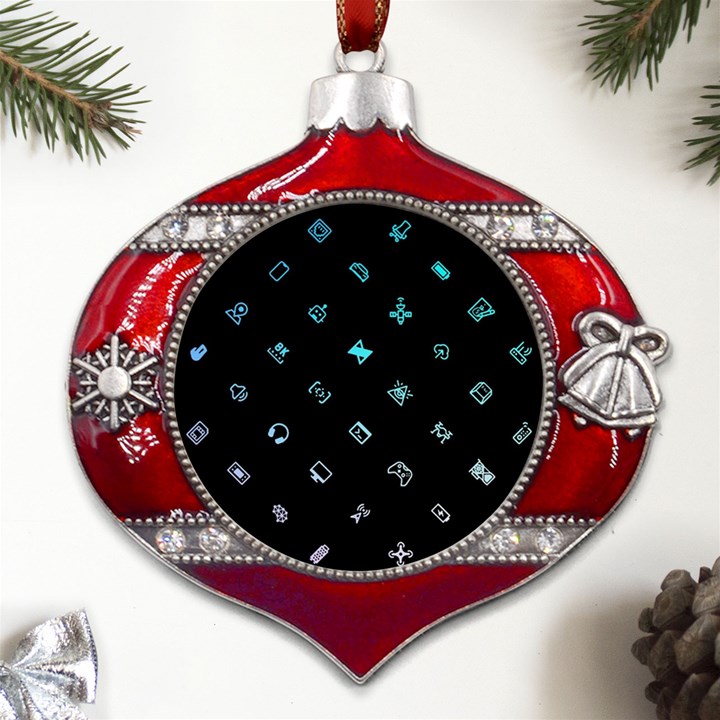 Noice, Dark, Gamer, Games, Gaming, Logo Metal Snowflake And Bell Red Ornament