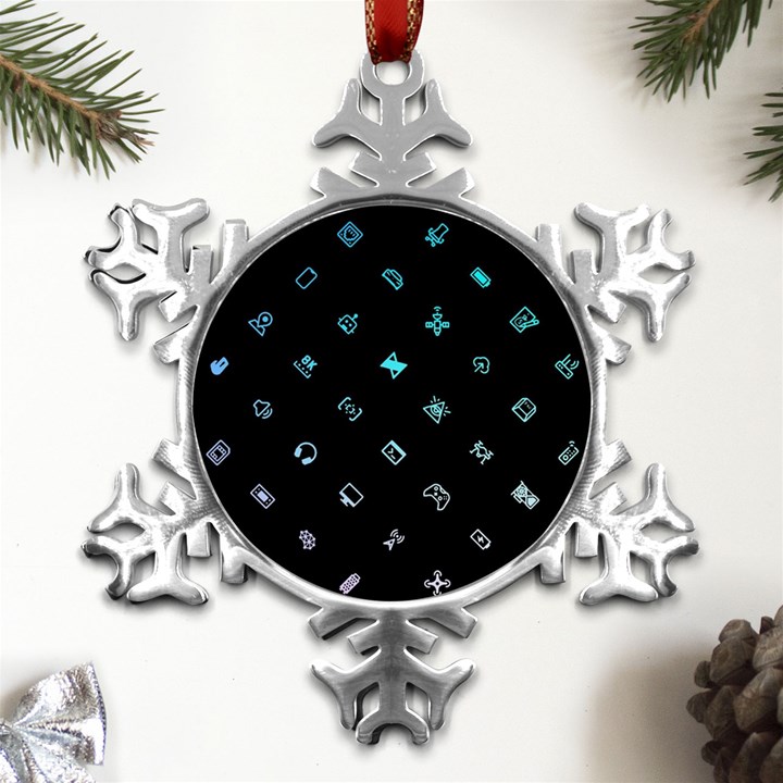 Noice, Dark, Gamer, Games, Gaming, Logo Metal Small Snowflake Ornament