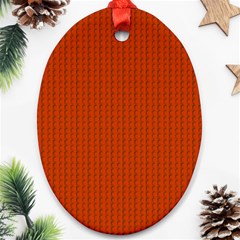 Orange Lego Texture Macro, Orange Dots Background Ornament (oval)