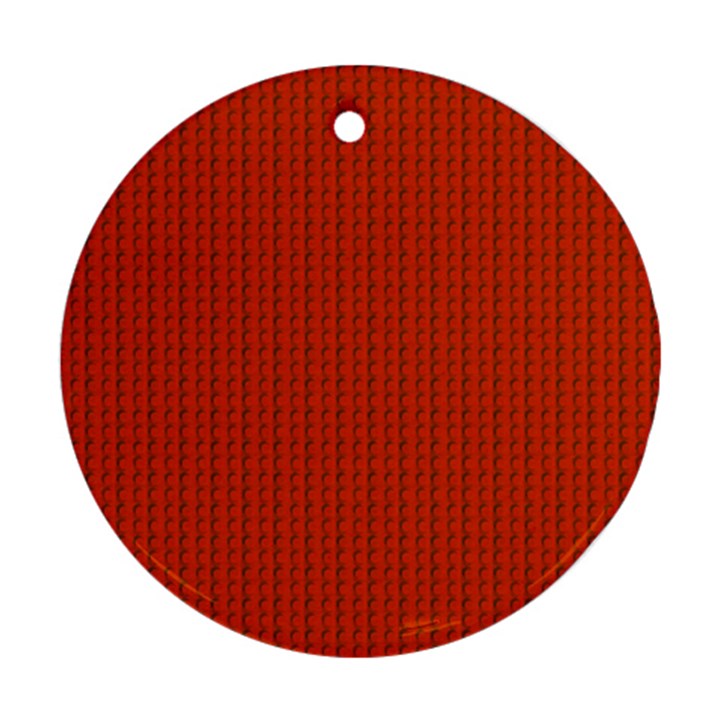 Orange Lego Texture Macro, Orange Dots Background Round Ornament (Two Sides)