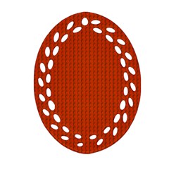 Orange Lego Texture Macro, Orange Dots Background Ornament (oval Filigree)