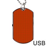 Orange Lego Texture Macro, Orange Dots Background Dog Tag USB Flash (One Side) Front