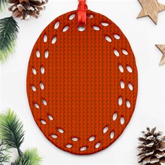 Orange Lego Texture Macro, Orange Dots Background Oval Filigree Ornament (two Sides)