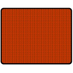 Orange Lego Texture Macro, Orange Dots Background Two Sides Fleece Blanket (medium) by kyorashop23