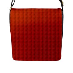 Orange Lego Texture Macro, Orange Dots Background Flap Closure Messenger Bag (l) by kyorashop23