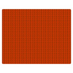 Orange Lego Texture Macro, Orange Dots Background Two Sides Premium Plush Fleece Blanket (teen Size) by kyorashop23