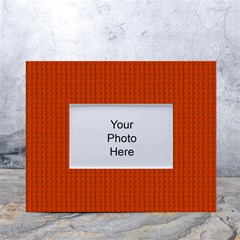 Orange Lego Texture Macro, Orange Dots Background White Tabletop Photo Frame 4 x6  by kyorashop23