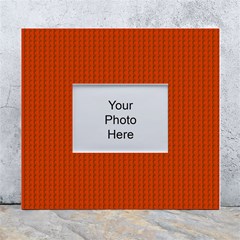 Orange Lego Texture Macro, Orange Dots Background White Wall Photo Frame 5  X 7  by kyorashop23