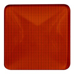 Orange Lego Texture Macro, Orange Dots Background Square Glass Fridge Magnet (4 Pack) by kyorashop23