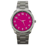 Purple Lego Texture Macro, Purple Dots Background Sport Metal Watch Front