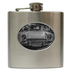 Classic Style Car Parked At Urban Street Hip Flask (6 Oz) by dflcprintsclothing