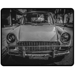 Classic Style Car Parked At Urban Street Two Sides Fleece Blanket (medium) by dflcprintsclothing