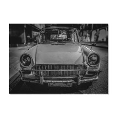 Classic Style Car Parked At Urban Street Crystal Sticker (a4) by dflcprintsclothing