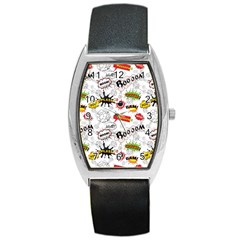 Pattern Seamless Texture Cartoon Barrel Style Metal Watch by Bedest