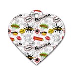 Pattern Seamless Texture Cartoon Dog Tag Heart (Two Sides) Front