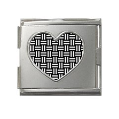 Frets Mosaic Pattern Geometric Mega Link Heart Italian Charm (18mm)